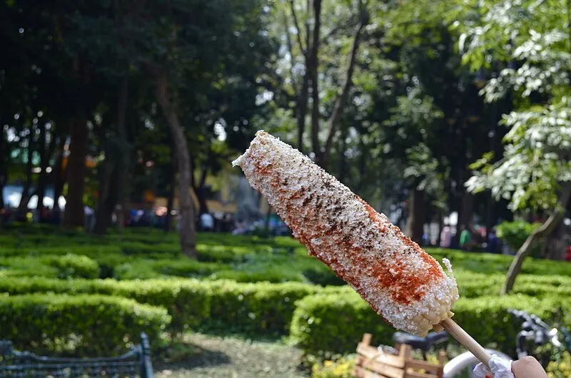 Un elote comprado en Coyoacán